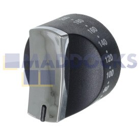 Genuine Original Stoves, Belling, New World Richmond 900, 1000, 1100 Series Electric Fan Thermostat Black & Chrome Control Knob