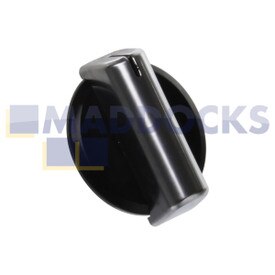 Kompatibel für Baumatic AS26, AS9.1AL, B26SS, B40, B41, B72, B77, B78, CAS30004 Serie Schwarz/Silber Backofen-Bedienknopf