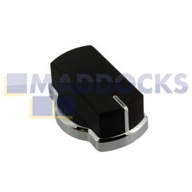 Kompatibel für Herde, Belling, New World GHU60GE MK2 ST Type Black & Chrome Knob Assembly