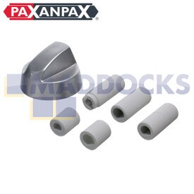 Universeller Backherdknopf, silber, mit fünf Adaptern