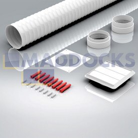 Universelle weiße 100 mm Dunstabzugshaube rund 1 m mit Gravity Outlet Vent Kit