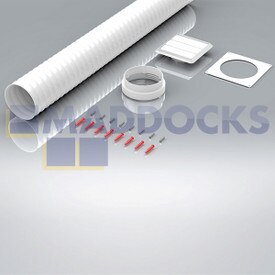 Universelle weiße 125 mm Dunstabzugshaube rund 1 m mit Gravity Outlet Kit