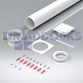 Universelle 125 mm Dunstabzugshaube rund x 1 m mit Adapter auf 100 mm rundes Kit