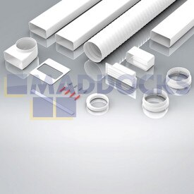 Universelle 150 x 70 mm Dunstabzugshaube rechteckig 3 m mit Airbrick, horizontaler Biegung und Reduzierstück auf 100 mm Kit