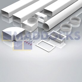Universal 180 x 90 mm Dunstabzugshaube rechteckig 3 m mit Airbrick & horizontalem Biegesatz