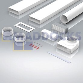 Universal 204 x 60 mm Dunstabzugshaube rechteckig 3 m mit Airbrick-Kit