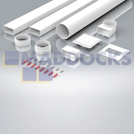 Universelle 110 x 54 mm weiße Dunstabzugshaube rechteckig x 3 m lang mit Abzugshauben-Auslass-Kit