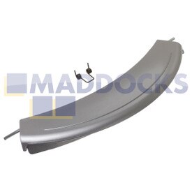 Kompatibler Türgriff, silberfarbener Kunststoff, für Waschmaschine BSH Bosch WAE Maxx 7 VarioPerfect, WM14E iQ300 varioPerfect