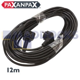 Kompatibel für Numatic Black Cable & 13A Plug Assembly mit EU 2-Pin Connector (12M)