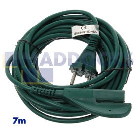 Kompatibel für Vorwerk, Kobold, Folletto VK135, VK136 Green Power Kabel (7m, 2 x 0,75mm, deutscher Stecker)
