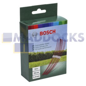 Original Bosch Trimmerfaden, extra stark, 26cm, für Bosch ART 26 Combitrim (Packung mit 10 Stück)
