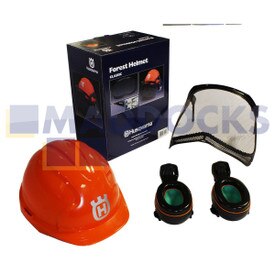 Original Husqvarna-Helm, klassisch, komplett Wald