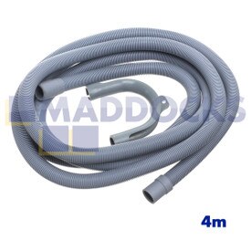 Universeller Ablaufschlauch mit Haken (4 m lang, 19 mm und 22 mm Anschluss)
