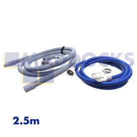 Universelles Ablaufschlauch/Zulaufschlauch (Kaltwasser)-Verlängerungsset (2,5 m lang, 18 mm und 22 mm Anschluss)