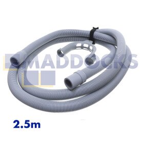Universeller Ablaufschlauch mit Haken (2,5m lang, 19 mm und 22 mm Anschluss)