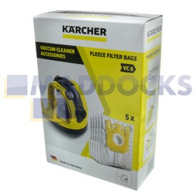 Original Filterbeutel für Staubsauger Kärcher VC6100, VC6200, VC6300 (Packung mit 5 Stück)