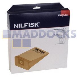 No Longer Available. Order 46-NL-03 [Genuine Original Nilfisk Family CDF2000, Business 3000 Series Paper Bags (Pack of 5)]