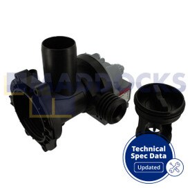 Kompatible Ablaufpumpen-/Filtergehäuseeinheit, passend für verschiedene Modelle von Ariston, Creda, Hotpoint, Indesit, New World, Scholtes (56835)