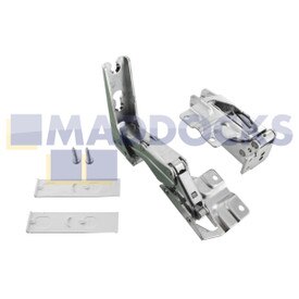 Original Türscharnierset, oben und unten, Hersteller Hettich, passend für verschiedene Ausführungen von BSH Group: Bosch, Neff, Siemens (3702 5.0 / 3703 5.0 und 3306 5.0 / 3307 5.0)