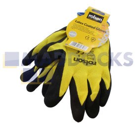 No Longer Available. Order 55-SE-1421 [Genuine Original Rolson Tools Latex Coated Work Gloves for Secure Gripping of Wet or Shiny Surfaces or Objects (Size 9)]