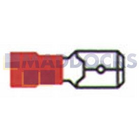 Universeller Flachstecker, rot, männlich (Packung mit 100 Stück)
