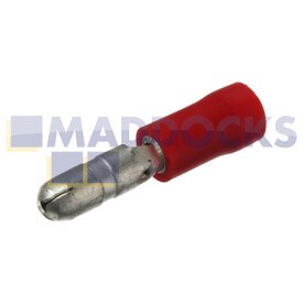 Universeller 'Bullet'-Stecker, rot, männlich (4 mm, Packung mit 100 Stück)