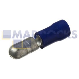 Universeller 'Bullet'-Stecker, blau, männlich (5 mm, Packung mit 100 Stück)