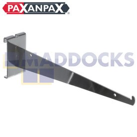 Universal Paxanpax Retail Display Gridwall Chrome Arm Bracket for 56-AM-48 White 'Durashelf' Product Display Shelf (12" / 30cm)