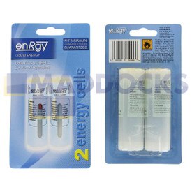 Kompatible Gasnachfüllpatronen Enrgy, groß, 'Blue Pack' für kabellose Hairstyler Braun GCC3, 4, 8, 50, 90, HS3, BS1, BSS, C20, C20S, C80S, C85S, C200S, C300S, C70TS, Long End Cap GCS5, 6, 70 (Packung mit 2 Stück, 25 ml, 14 g)