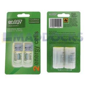 Kompatible Gasnachfüllpatronen Enrgy, klein, 'Green Pack' für kabellose Hairstyler C85S, HS3, Short Cap Version GCS5, 6, 70 (Packung mit 2 Stück, 12,5 ml, 7 g)