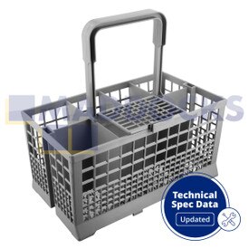 Universeller Besteckkorb, grau, für Bosch, Hotpoint, Neff, Siemens, Smeg (240 mm x 135 mm x 125 mm)