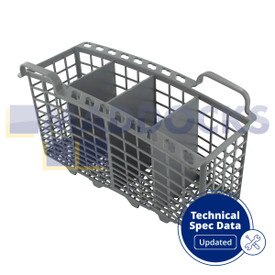 Original Slimline Besteckkorb für Geschirrspüler Indesit, Kunststoff grau, 4 Fächer