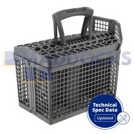 Original Besteckkorb mit Griff, 6 Fächer, Kunststoff dunkelgrau, für AEG, Electrolux, Zanussi (150 mm x 280 mm x 250 mm)