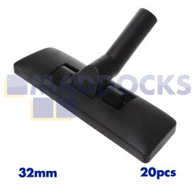 Universelle Großpackung, 20 x schwarze Kunststoff-Doppelpedal-Bodendüse mit verlängertem Halswinkel (32 mm x 300 mm) (1 Box mit 20 Stück)