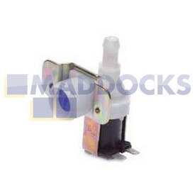 Genuine Original Indesit Solenoid Valve 1-Way 90°, Internal Diameter Output: 10.5mm, Capacity: 8l/min, Connectors: Tabs, Volt / Hz: 220/240V - 50/60Hz