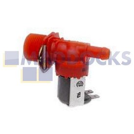 Genuine Original Indesit Solenoid Valve 1-Way 180°, Internal Diameter Output: 12mm, Capacity: 5.5l/min, Connectors: Tabs, Volt / Hz: 120V - 60Hz
