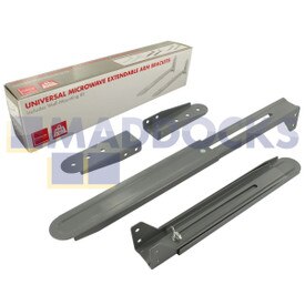 Universelles Befestigungsset für Wandmontage mit ausziehbaren Halterungen für Mikrowelle, silber, Einzelhandelsverpackung